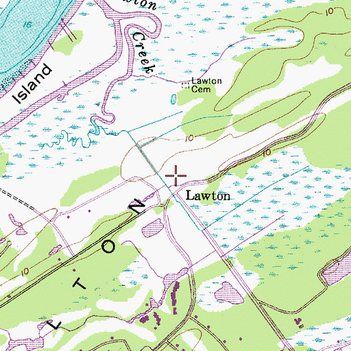 Topographic Map of Six Oaks Cemetery, SC