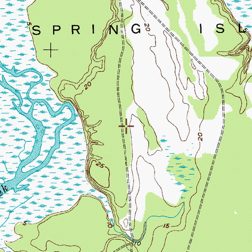 Topographic Map of Spring Island School (historical), SC