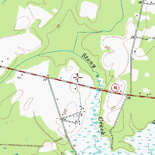 Topographic Map of Stoney School (historical), SC