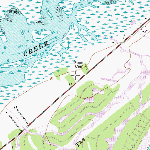 Topographic Map of The Plaza at Shelter Cove Shopping Center, SC