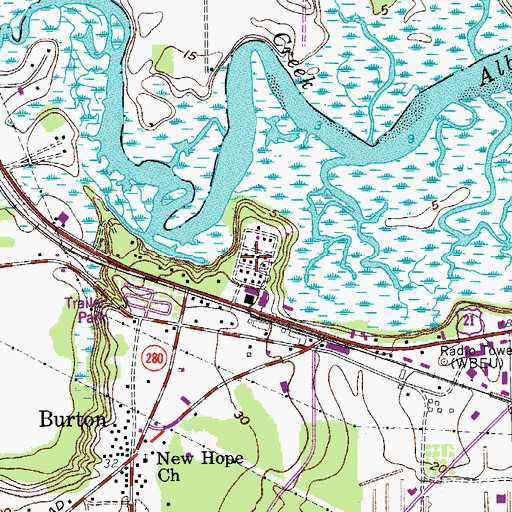 Topographic Map of Walsh, SC