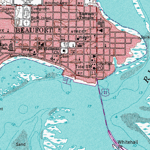 Topographic Map of Waterfront Park, SC