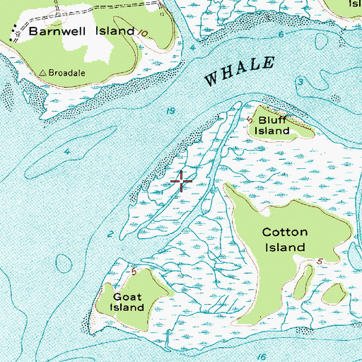 Topographic Map of Whale Island, SC