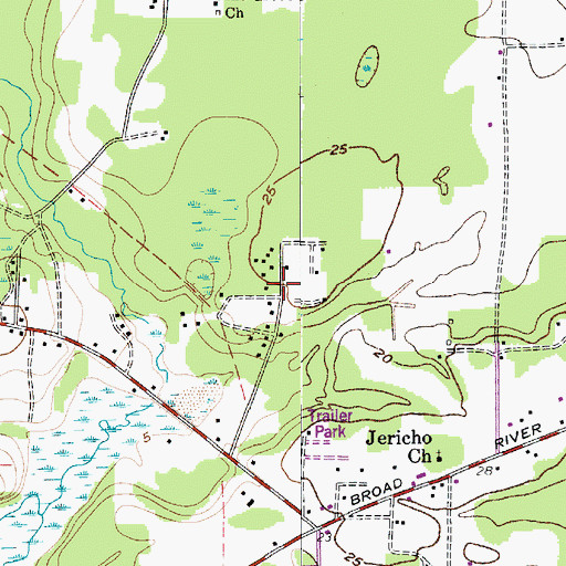Topographic Map of White Oaks, SC