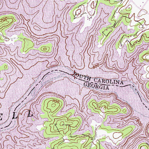 Topographic Map of Chandlers Ferry (historical), SC