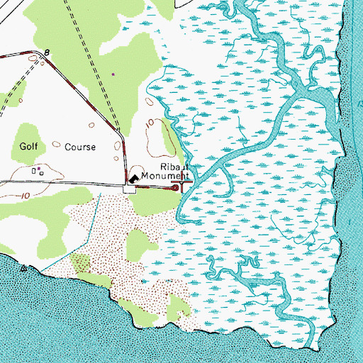 Topographic Map of Fort San Marcos (historical), SC