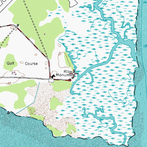 Topographic Map of Santa Elena (historical), SC