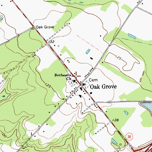 Topographic Map of Oak Grove School (historical), SC