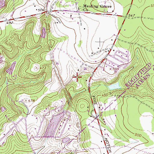 Topographic Map of Huntington Estates, SC