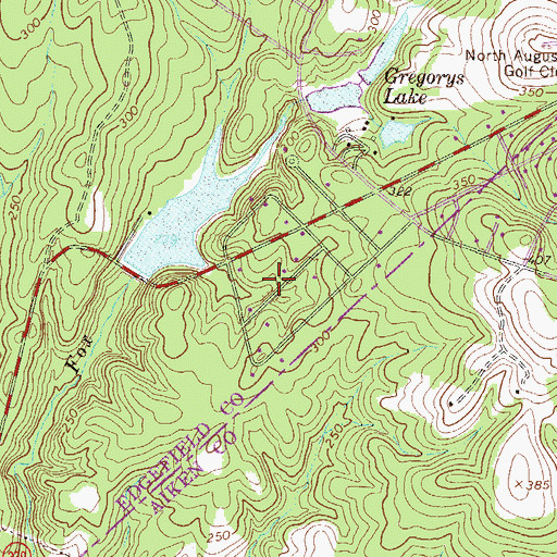 Topographic Map of Lake Forest Estates, SC