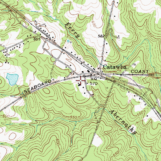 Topographic Map of Catawba School (historical), SC