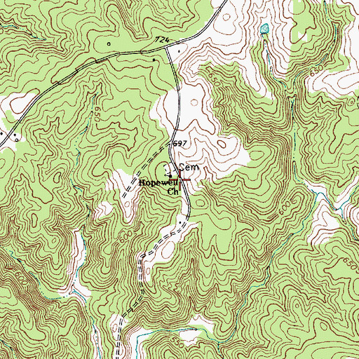 Topographic Map of Hopewell School (historical), SC