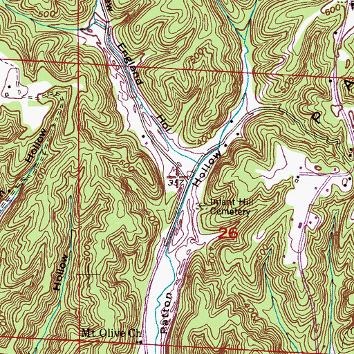 Topographic Map of New England Hollow, AL