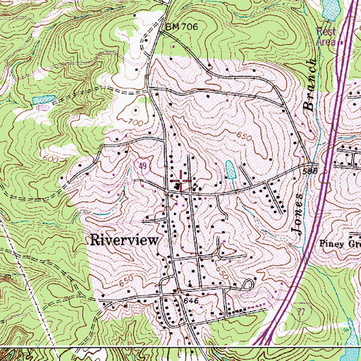 Topographic Map of Riverview Chapel, SC
