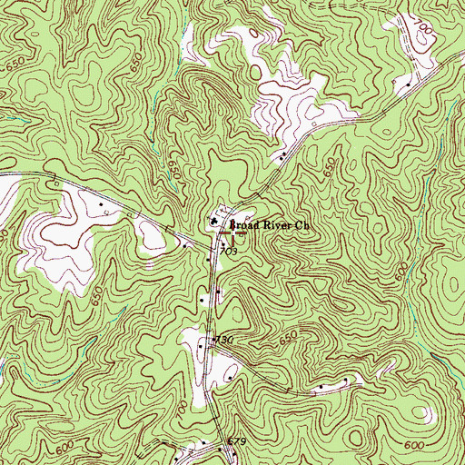 Topographic Map of Stooping Pine Church (historical), SC