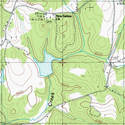Topographic Map of South Carolina Noname 23012 D-2883 Dam, SC
