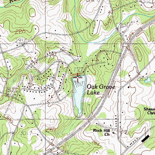 Topographic Map of South Carolina Noname 23023 D-2893 Dam, SC