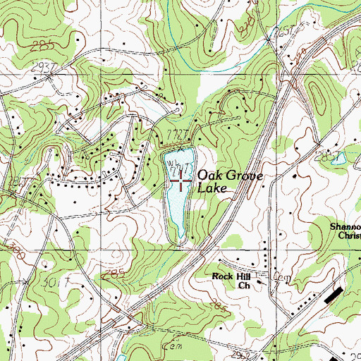 Topographic Map of Oak Grove Lake, SC