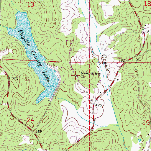 Topographic Map of New Grove Church, AL