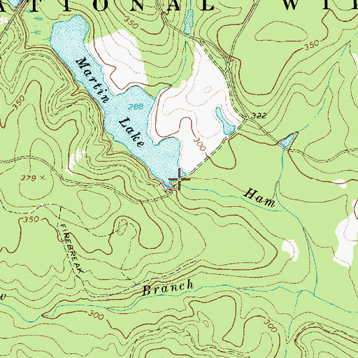 Topographic Map of South Carolina Noname 13015 D-3198 Dam, SC