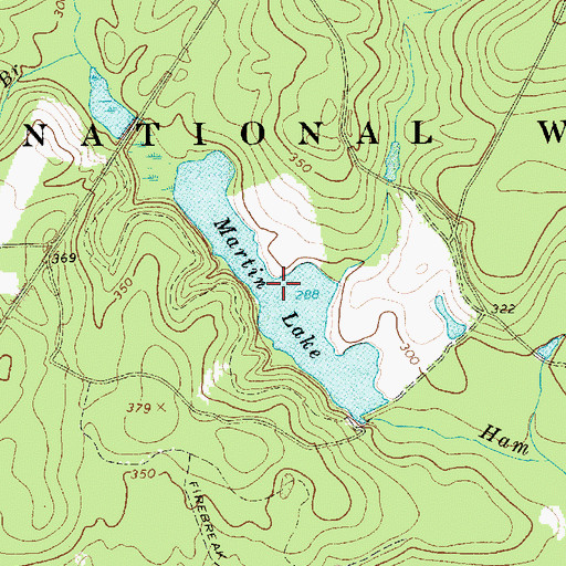Topographic Map of Martin Lake, SC