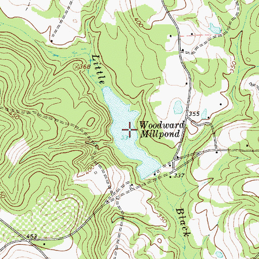 Topographic Map of Woodward Millpond, SC