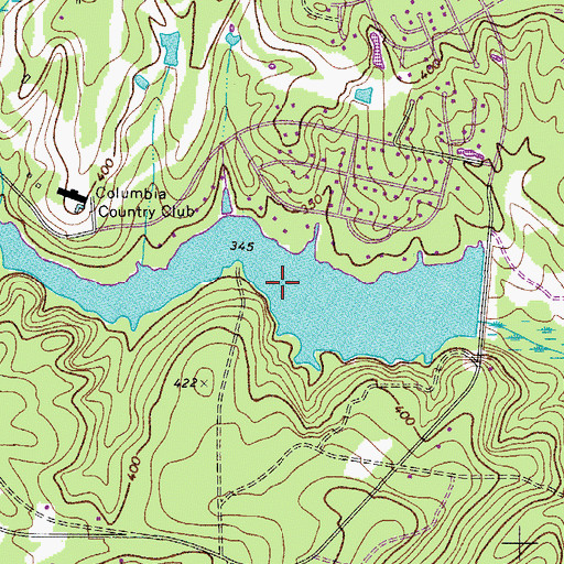 Topographic Map of Lake Columbia, SC