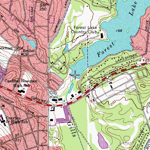 Topographic Map of Forest Lake Dam, SC