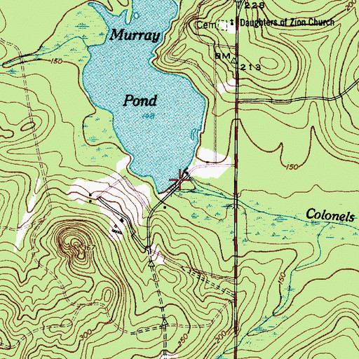 Topographic Map of Murray Lake D-0595 Dam, SC