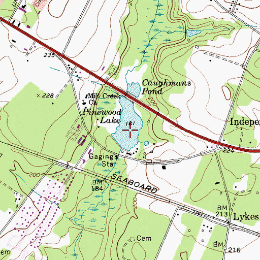 Topographic Map of Pinewood Lake D-0580 Dam, SC