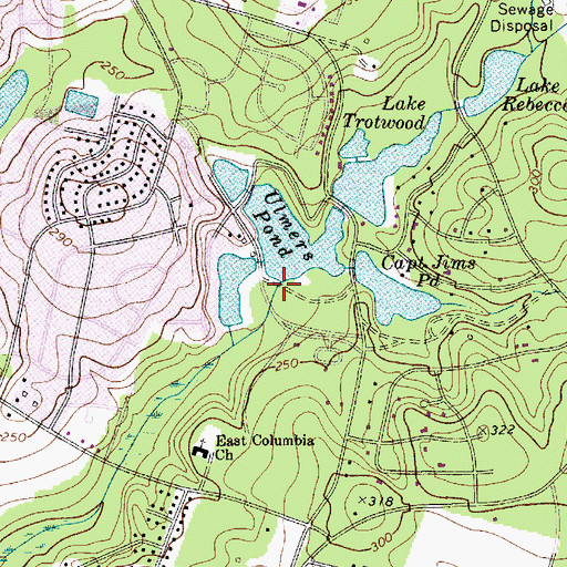 Topographic Map of Ulmers Pond D-0581 Dam, SC