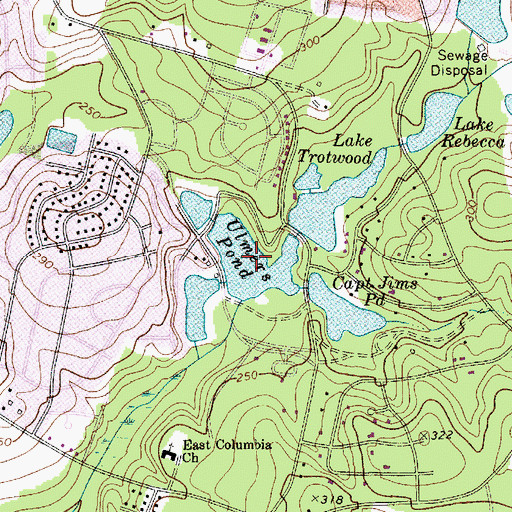 Topographic Map of Ulmers Pond, SC