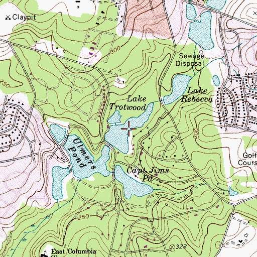 Topographic Map of Lake Trotwood, SC