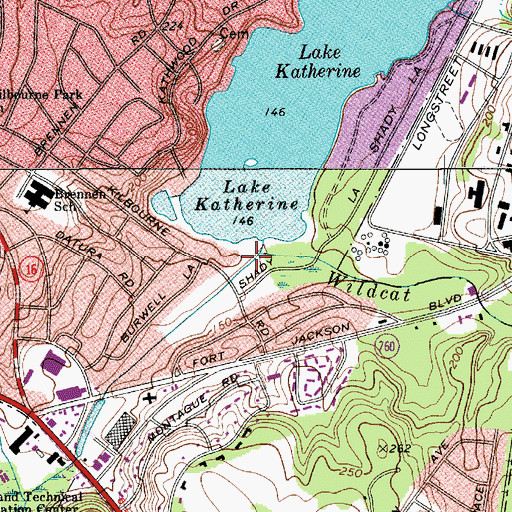 Topographic Map of Lake Katherine, SC