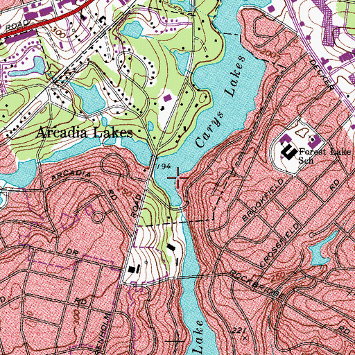 Topographic Map of South Carolina Noname 40026 Dam, SC