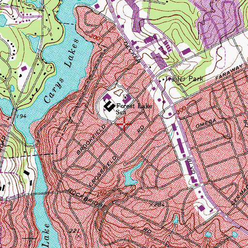 Topographic Map of South Carolina Noname 40027 Dam, SC