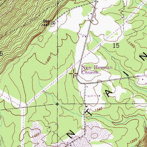 Topographic Map of New Herman Church, AL