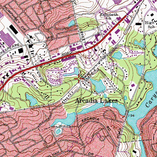Topographic Map of Burnside Lake Dam, SC