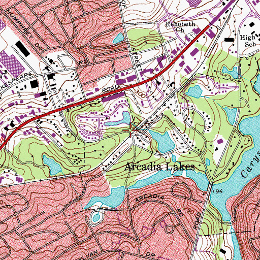 Topographic Map of Burnside Lake Dam, SC