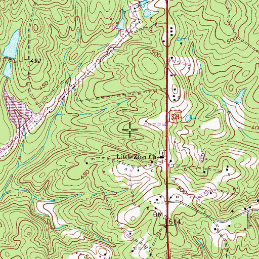 Topographic Map of South Carolina Noname 40036 D-0271 Dam, SC