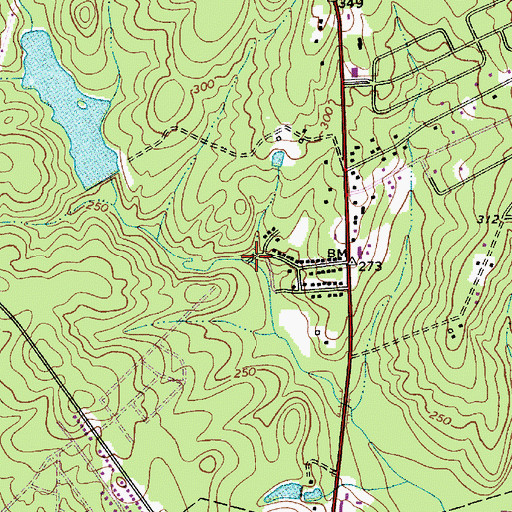Topographic Map of South Carolina Noname 40047 D-0543 Dam, SC