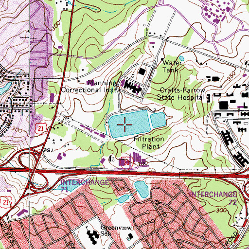 Topographic Map of South Carolina Noname 40049 D-0551 Dam, SC