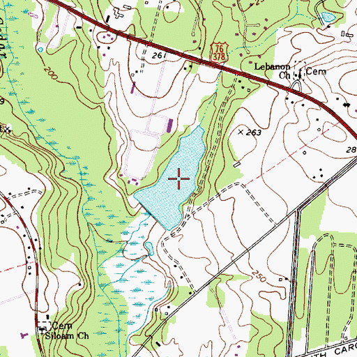 Topographic Map of Jordans Pond, SC