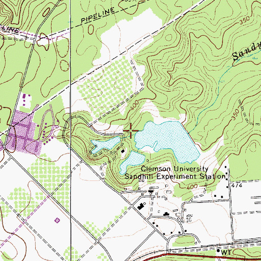 Topographic Map of South Carolina Noname 40068 D-0553 Dam, SC