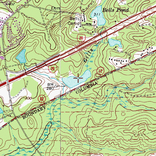 Topographic Map of Ruthledges Pond, SC