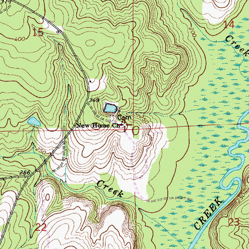 Topographic Map of New Home Church, AL