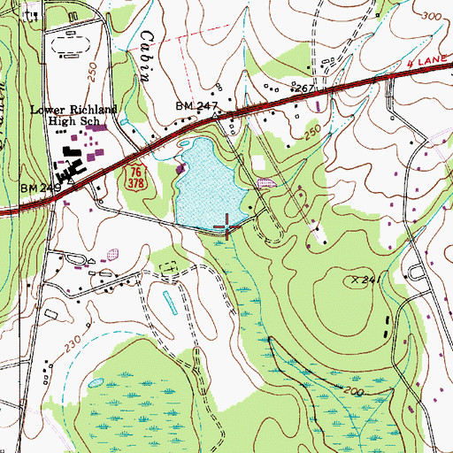 Topographic Map of Reveres Pond D-0583 Dam, SC