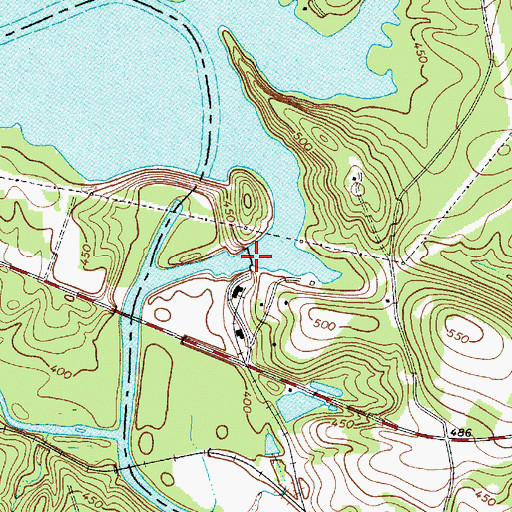 Topographic Map of Lake Greenwood Buzzard Roost Dam, SC