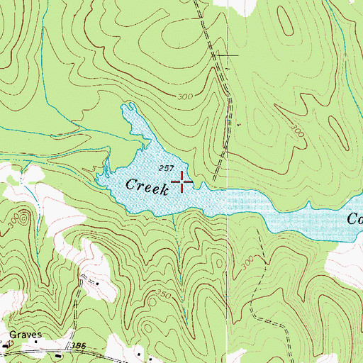 Topographic Map of Parr Shoals Reservoir, SC