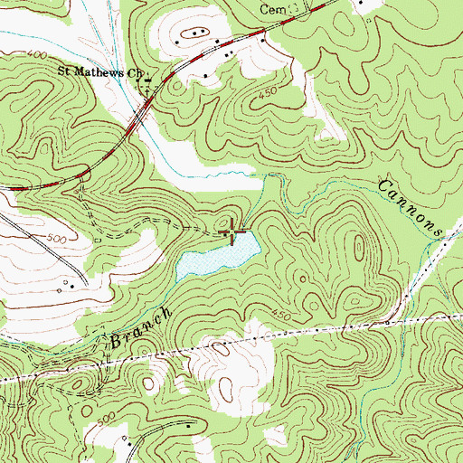 Topographic Map of Greenslades Pond D-1670 Dam, SC